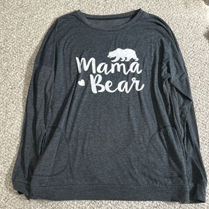A grey momma bear shirt size large